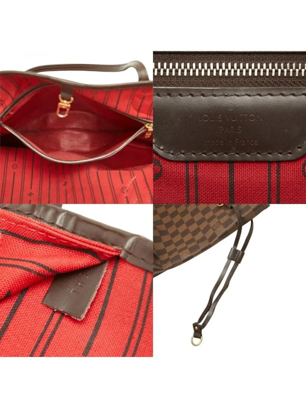Louis Vuitton Damier Neverfull GM Tote Shoulder Bag Brown Leather